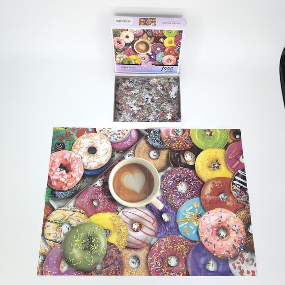 Donuts 1000 Piece Jigsaw Puzzle and Poster by Nattork High Quality Puzzles - GUC - Picture 2 of 13